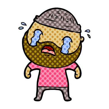 sakallı adam ağlıyor çizgi film