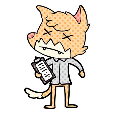 Çizgi film tilkisinin vektör çizimi