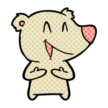  ayı karikatür gülen vektör çizim