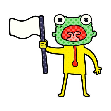 çizgi film garip yabancı bayrak ile