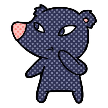 Tatlı çizgi film ayısının vektör çizimi