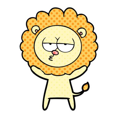 vektör çizim karikatür sıkılmış aslan