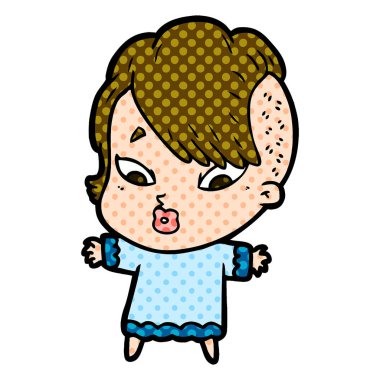 vektör çizim karikatür sürpriz kız