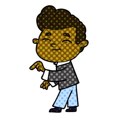 mutlu çizgi film adam vektör çizim