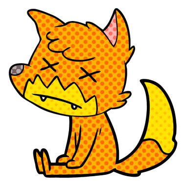 Çizgi film tilkisinin vektör çizimi