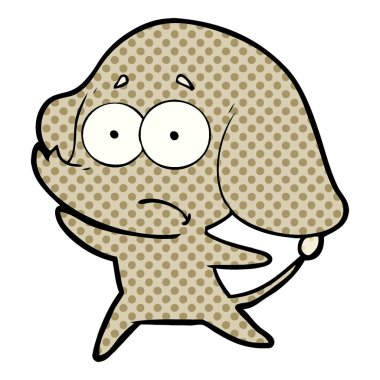 vektör çizim karikatür emin fil