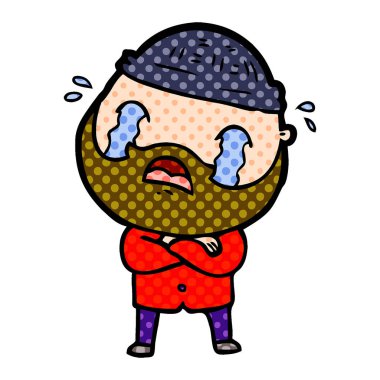 sakallı adam ağlıyor çizgi film