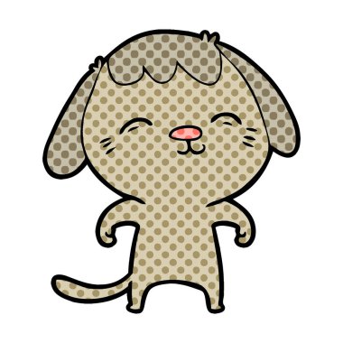 vektör çizim mutlu karikatür köpek