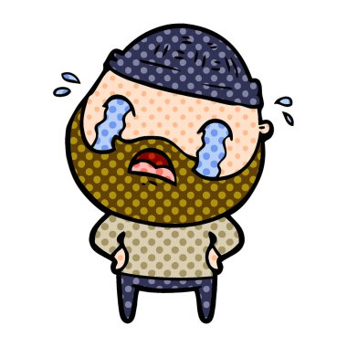 sakallı adam ağlıyor çizgi film