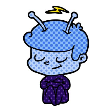 Dostu karikatür spaceman vektör çizim