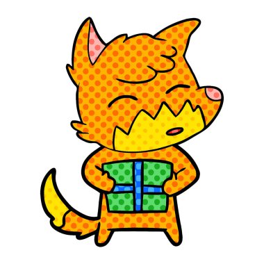 Çizgi film tilkisinin vektör çizimi