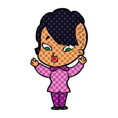 vektör çizim karikatür sürpriz kız