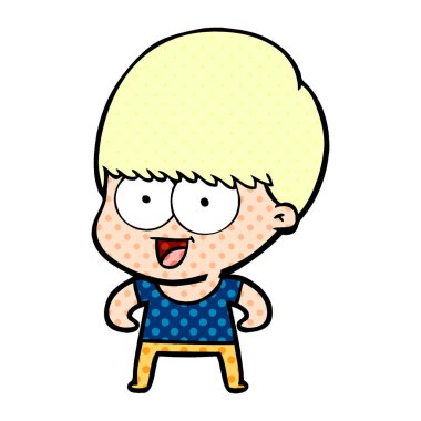 mutlu çizgi film çocuk vektör çizim