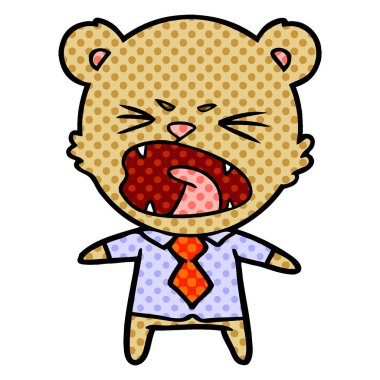 kızgın çizgi film ayı vektör çizim