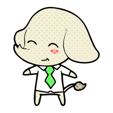 sevimli çizgi patron fil