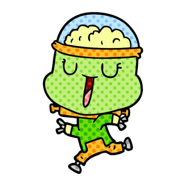 mutlu karikatür robot vektör çizim