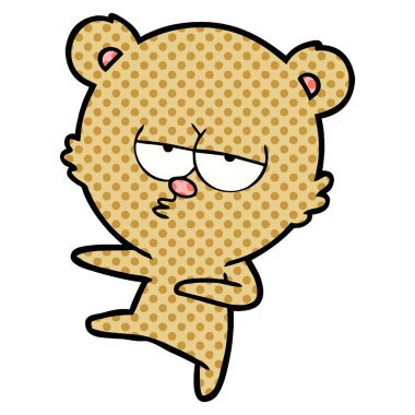 dans karikatür sıkılmış ayı