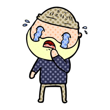 sakallı adam ağlıyor çizgi film