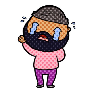 sakallı adam ağlıyor çizgi film