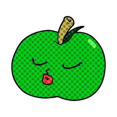 Çizgi film elmasının vektör illüstrasyonu