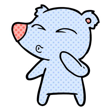 vektör çizim karikatür ayı ıslık