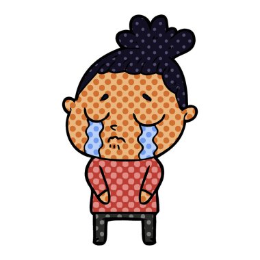 vektör çizim karikatür ağlayan kadın