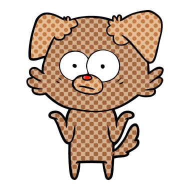 vektör çizim gergin köpek çizgi film