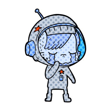ağlayan astronot kız çizgi film