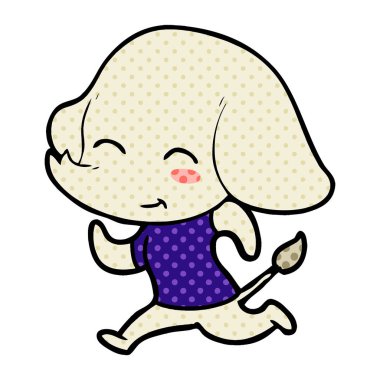 vektör çizim sevimli çizgi fil