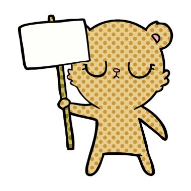 huzurlu karikatür ayı vektör çizim