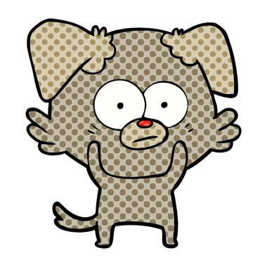 vektör çizim gergin köpek çizgi film