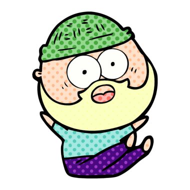 vektör çizim karikatür sakallı adam