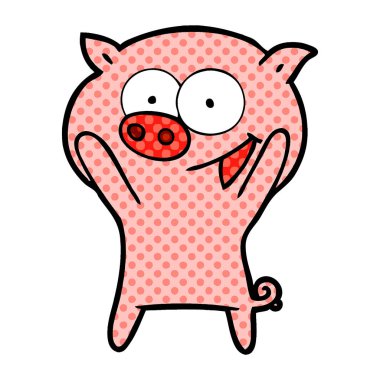 Çizgi film domuzunun vektör çizimi