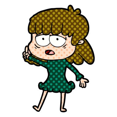 vektör çizim karikatür yorgun kadın