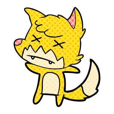 Çizgi film tilkisinin vektör çizimi