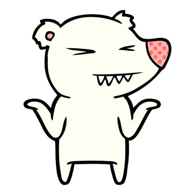 kızgın kutup ayısı omuzlarında shrugging karikatür