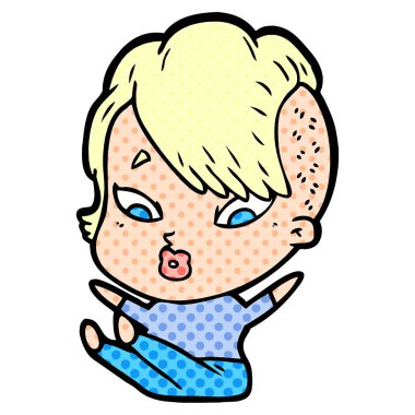 vektör çizim karikatür sürpriz kız