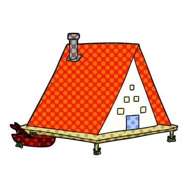 Çizgi film evinin vektör illüstrasyonu