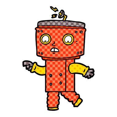 vektör çizim karikatür robot işaret