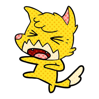 kızgın çizgi film fox vektör çizim