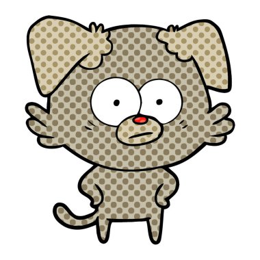 vektör çizim gergin köpek çizgi film