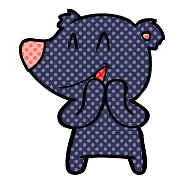  ayı karikatür gülen vektör çizim