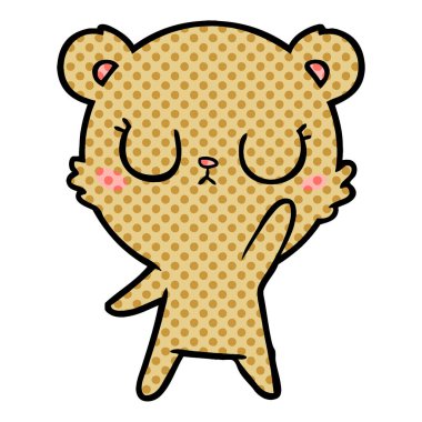 huzurlu karikatür ayı vektör çizim