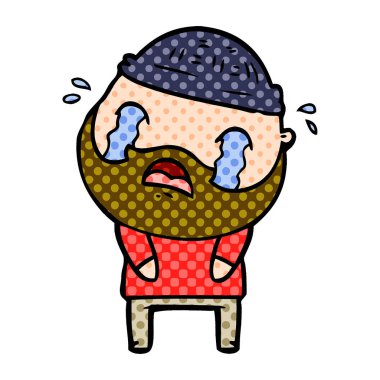 sakallı adam ağlıyor çizgi film