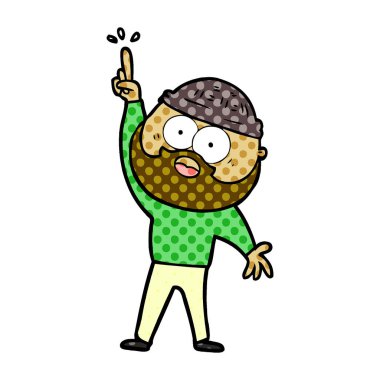 vektör çizim karikatür sakallı adam