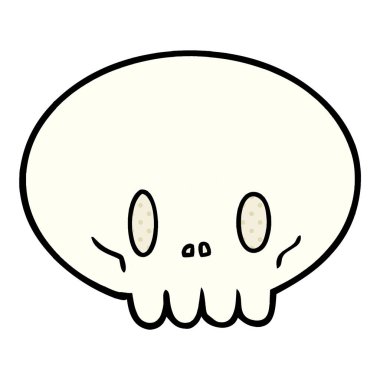 vektör çizim karikatür kafatası