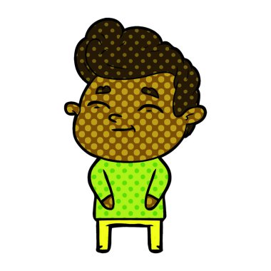 mutlu çizgi film adam vektör çizim