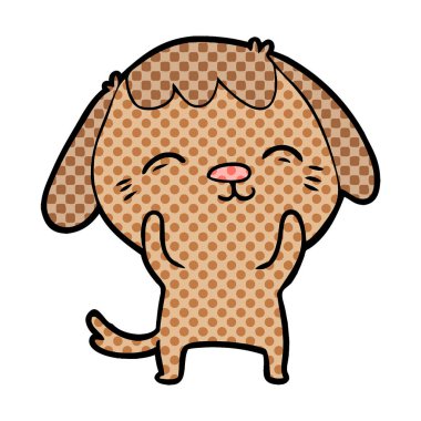 vektör çizim mutlu karikatür köpek
