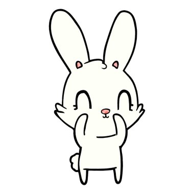 Tatlı çizgi film tavşanının vektör çizimi
