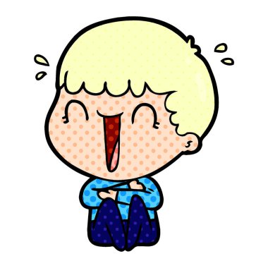 vektör çizim karikatür adam gülen